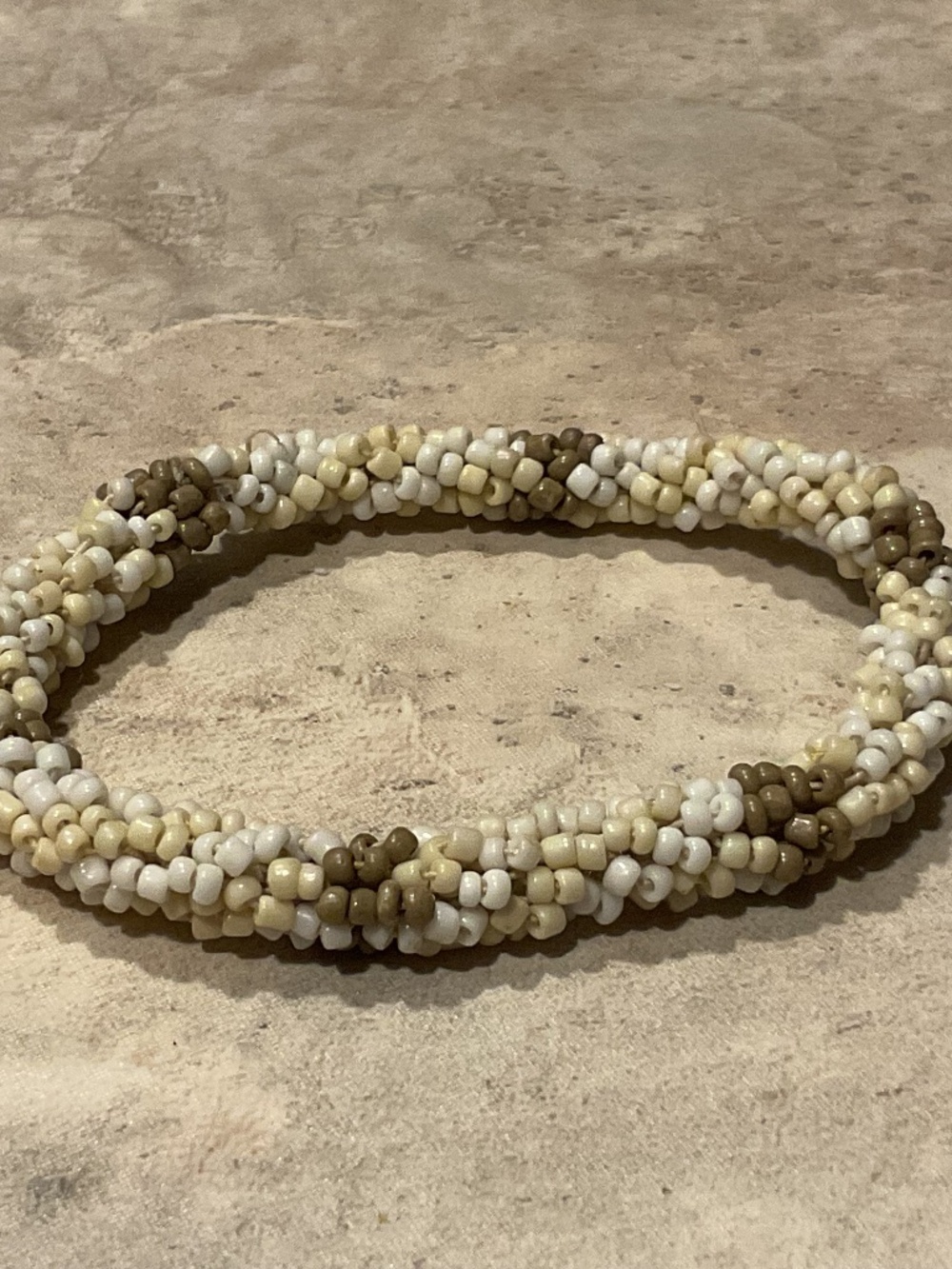 Beaded Neutral Tones Stretch Bracelet